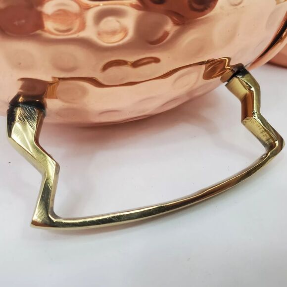 Copper Cure Moscow Mule Mugs Hammered Cup x2 + Straws & Wood Coasters - New! - Picture 5 of 6